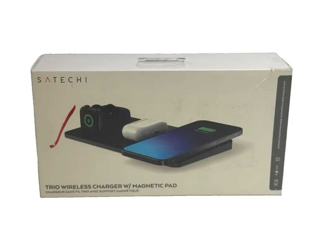 Satechi Trio Wireless Charger with Magnetic Pad Charging Pad ST-X3TWCPM NEW OPEN